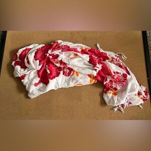 Bali Collection Red And Orange Floral Scarf